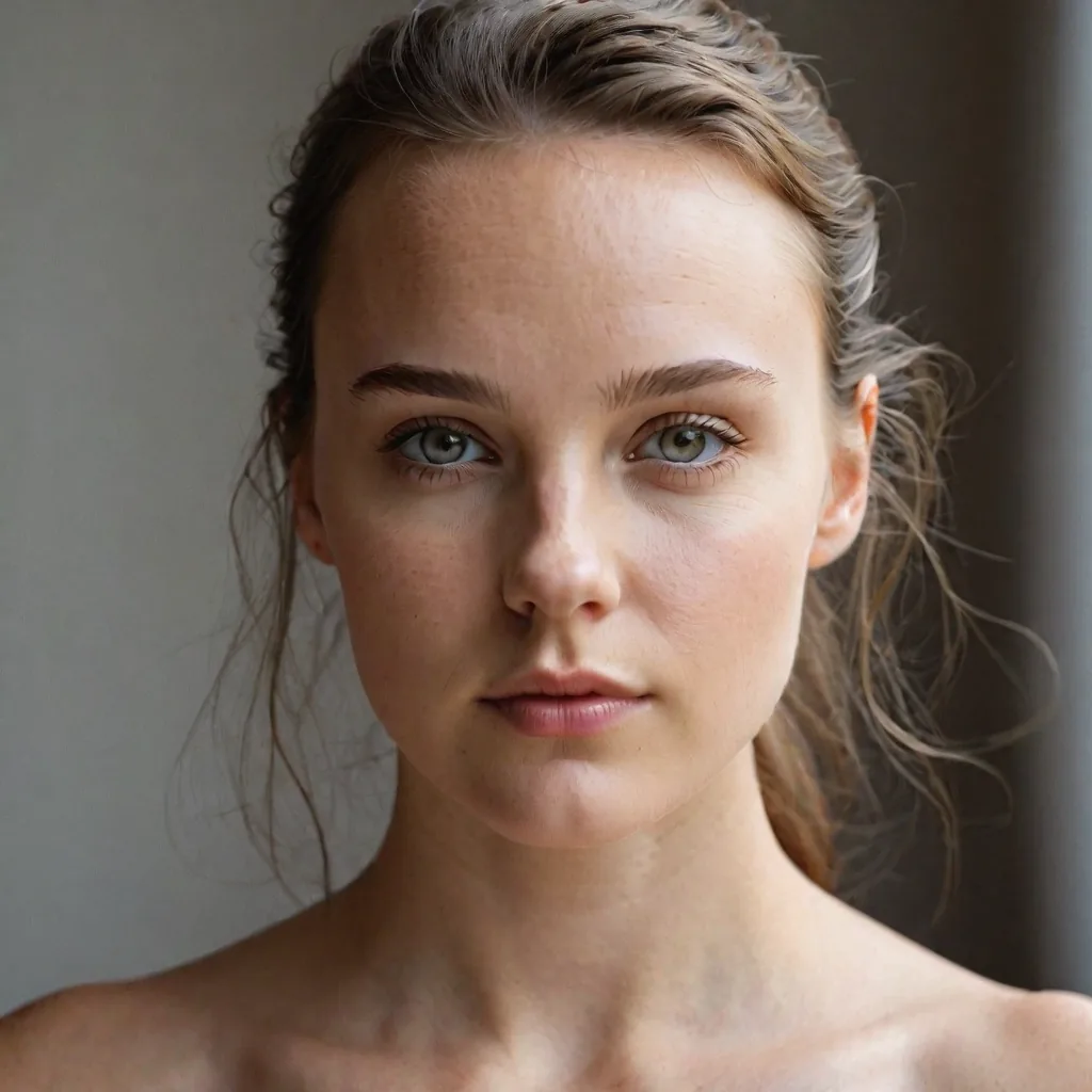 Adult brunette character concept in soft natural light